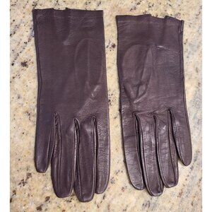 New? Vintage Size S 6 3/4 Brown Soft Leather Formal 8" Gloves
